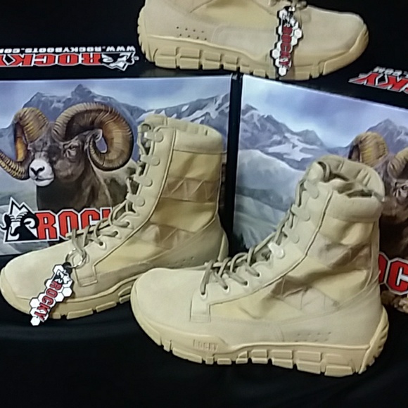 💞Offers Welcome!💞Rocky Boots- MilitaryTraining Men's C4T Desert Tan - Picture 2 of 8